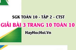 Giải bài 3 trang 10 Toán 10 Tập 2 SGK Chân trời sáng tạo